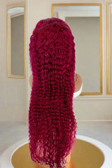 Bohemian 15A Transparent 13x4 Full Frontal 180 Density Burgundy