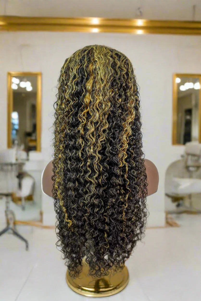 Bohemian 15A Transparent 13x4 Full Frontal 180 Density Natural Black & Blonde 27