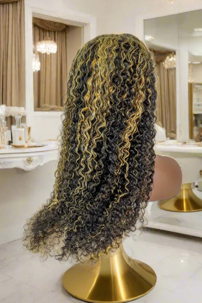 Bohemian 15A Transparent 13x4 Full Frontal 180 Density Natural Black & Blonde 27