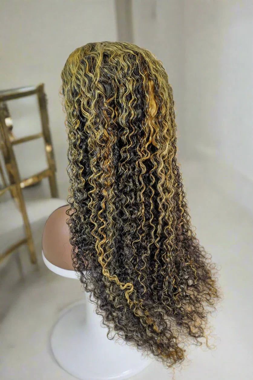 Bohemian 15A Transparent 13x4 Full Frontal 180 Density Natural Black & Blonde 27