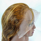 Body Wave 15A Transparent 13x4 Full Frontal 180 Density Natural Highlight