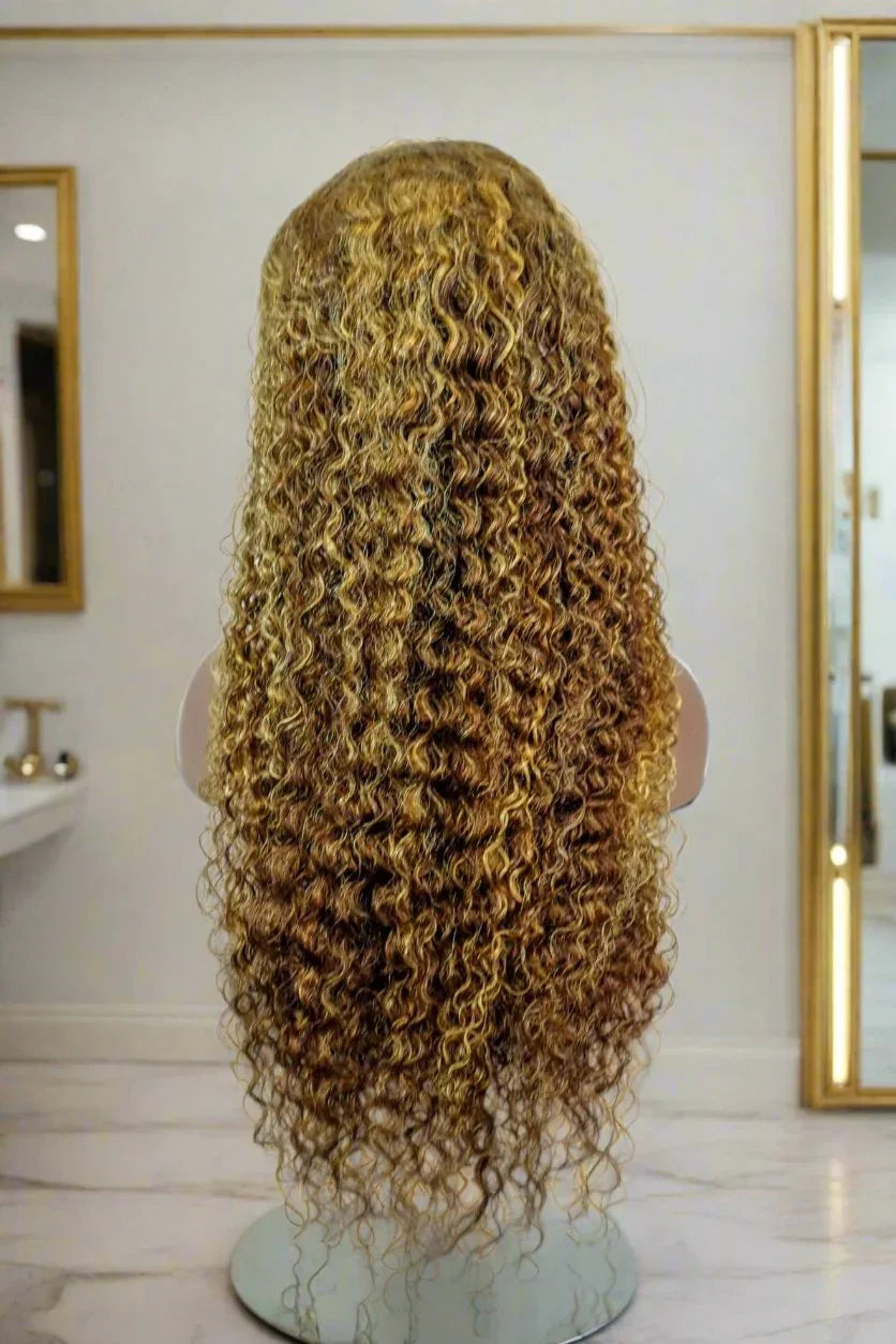 Bohemian 15A Transparent 13x4 Full Frontal 180 Density Natural Highlight