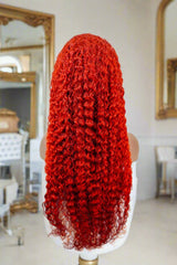 Bohemian 15A Transparent 13x4 Full Frontal 180 Density Fire Red