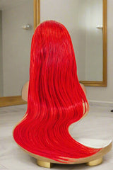 Straight 15A Transparent 13x4 Full Frontal 180 Density Fire Red