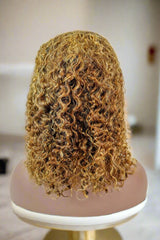 15A Grade Natural Highlight Bohemian Curly Bob 13x4 Ear to Ear Glueless HD Lace Wig | 100% Human Hair 180% Density