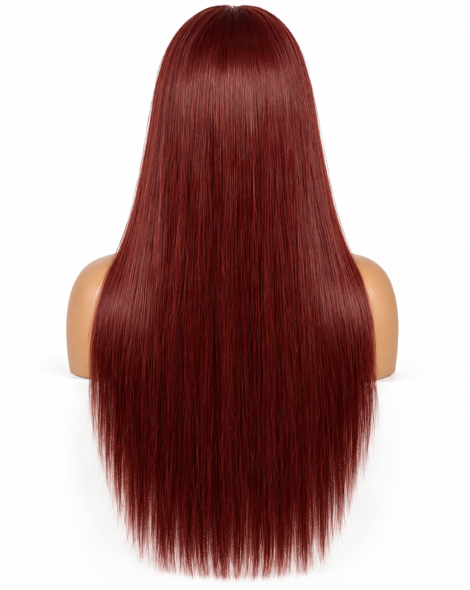 Straight 15A Transparent 13x4 Full Frontal 180 Density Dark Red Brown