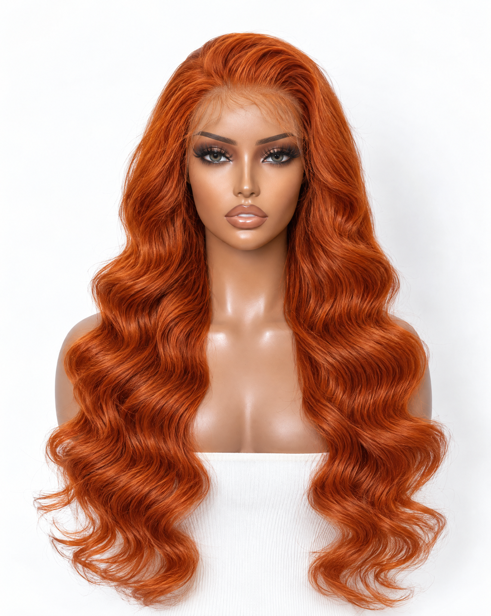 Body Wave 15A Transparent 13x4 Full Frontal 180 Density Ginger