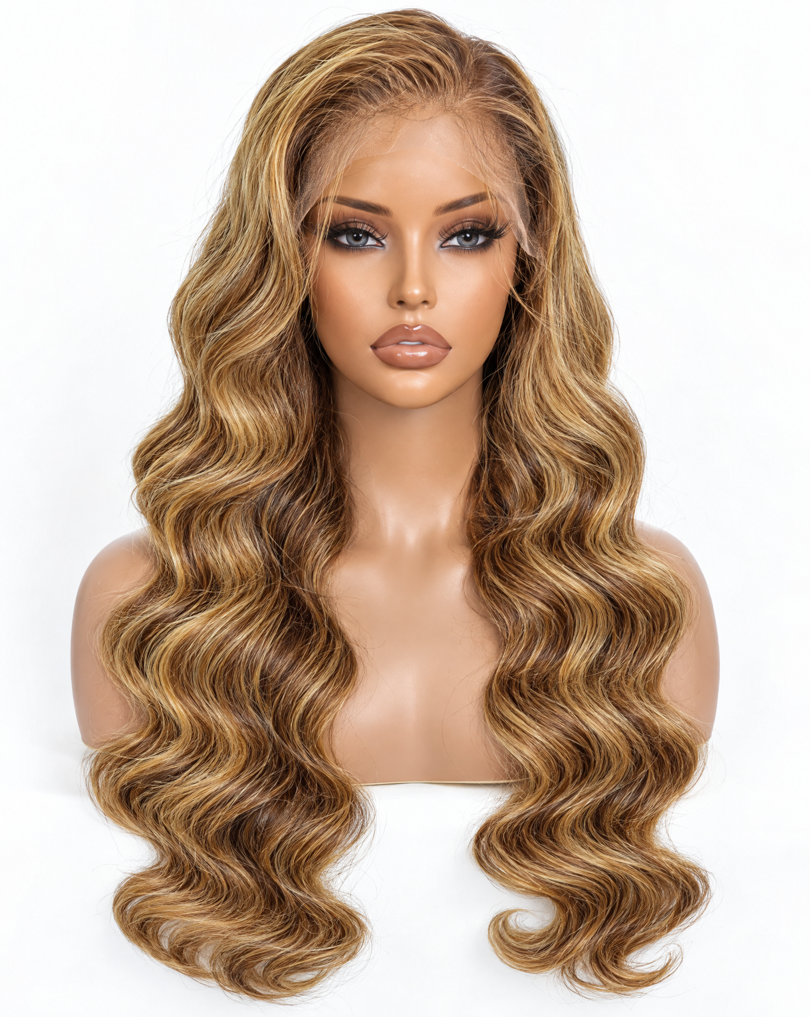 Body Wave 15A Transparent 13x4 Full Frontal 180 Density Natural Highlight