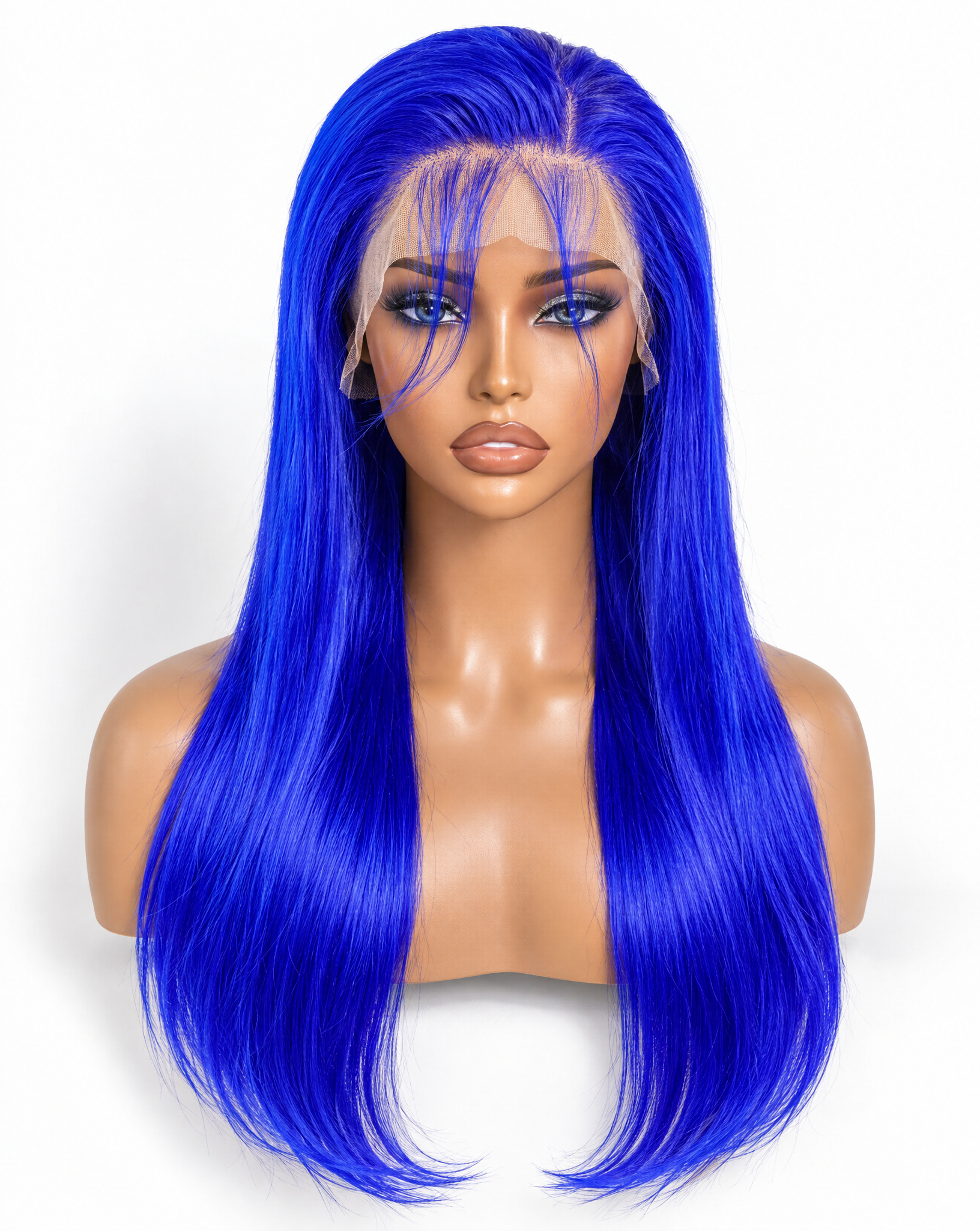 Straight 15A Transparent 13x4 Full Frontal 180 Density Blue