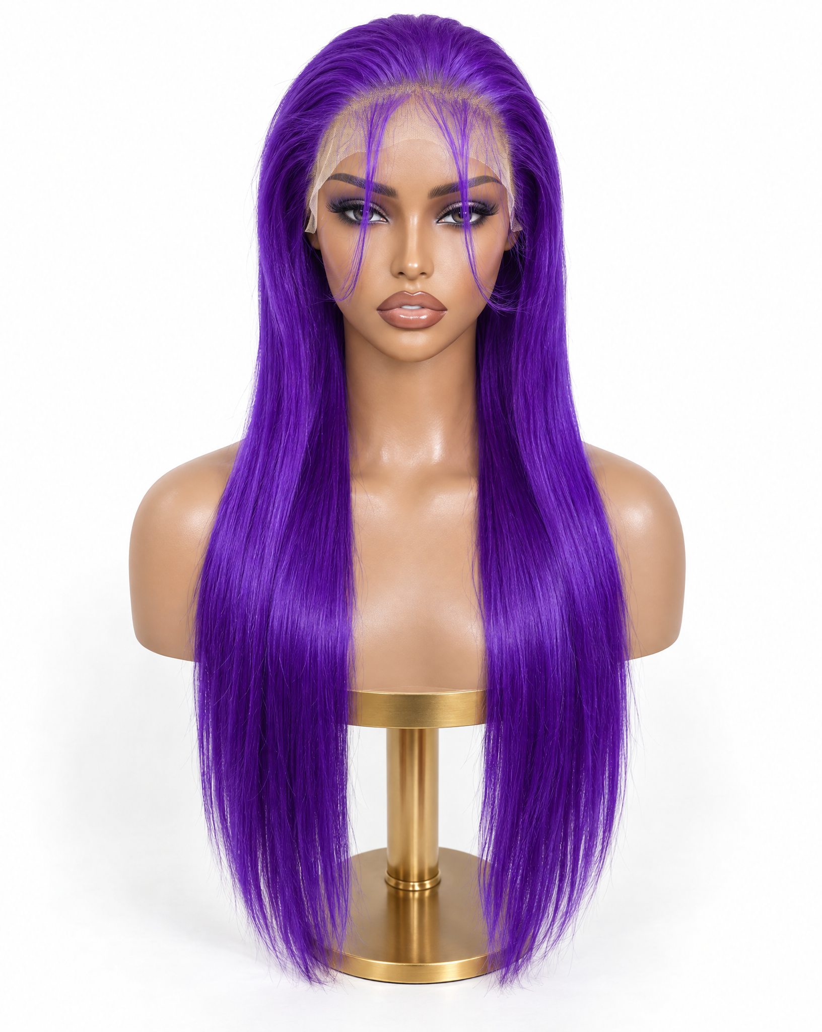 Straight 15A Transparent 13x4 Full Frontal 180 Density Purple
