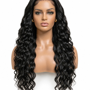 Deep Wave Natural 15A Grade HD Lace Frontal 13x4 Wig 180 Density