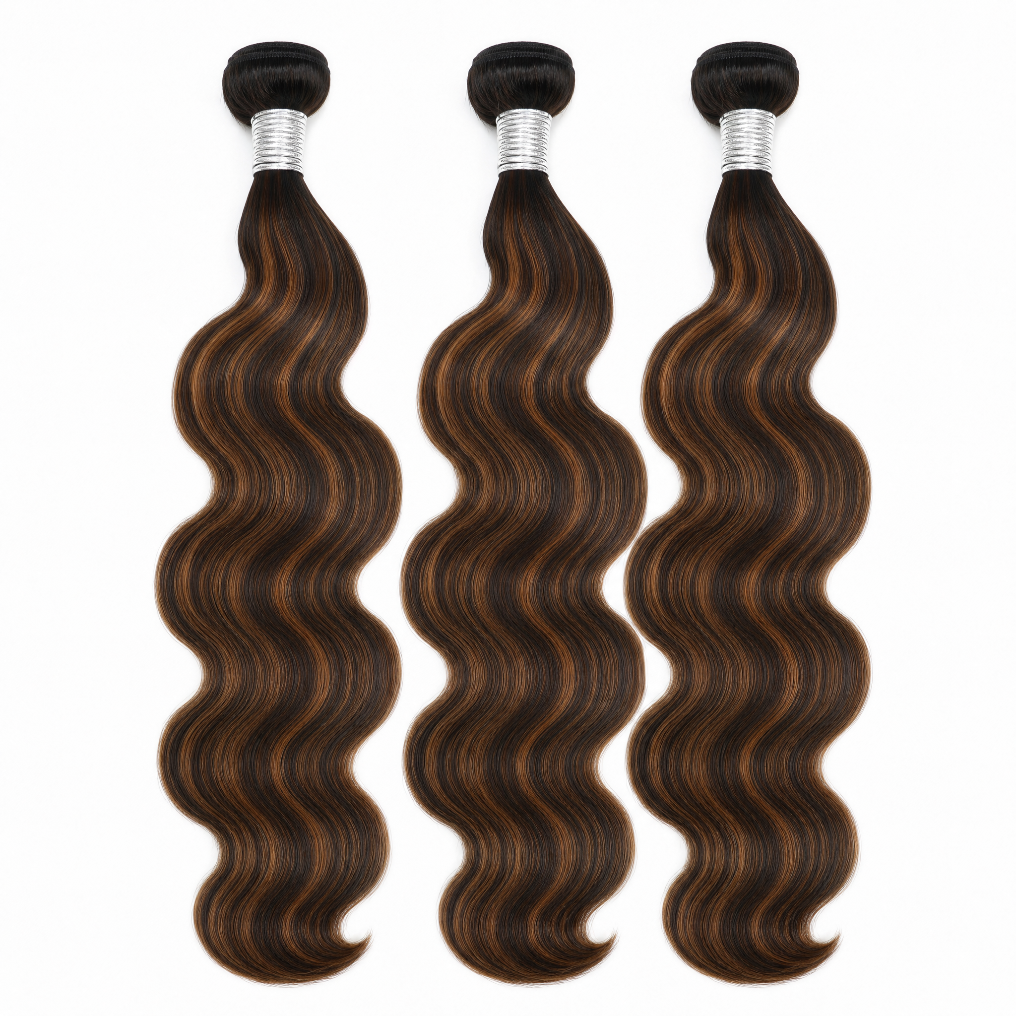 Highlight 2/4 Body Wave Three Hair Bundle | 100% Natural Virgin Human Hair