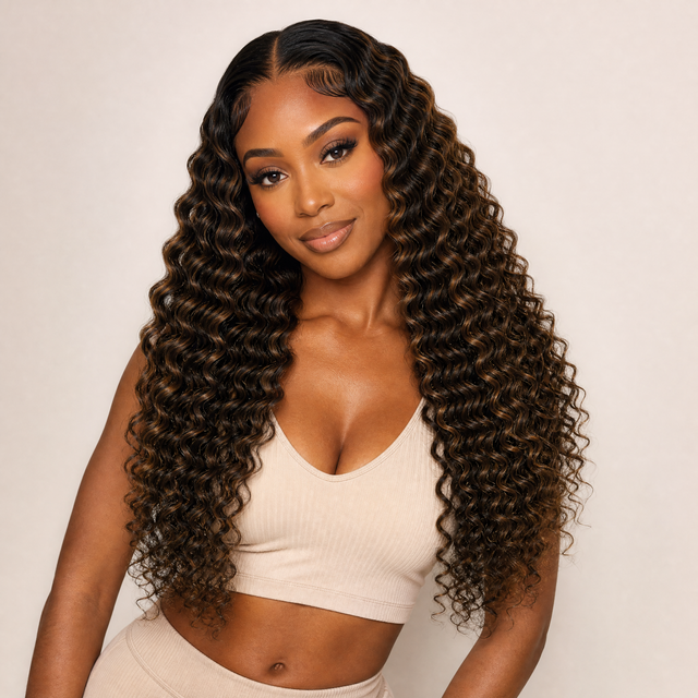 Highlight 2/4 Deep Curl Single Hair Bundle | 100% Natural Virgin Human Hair