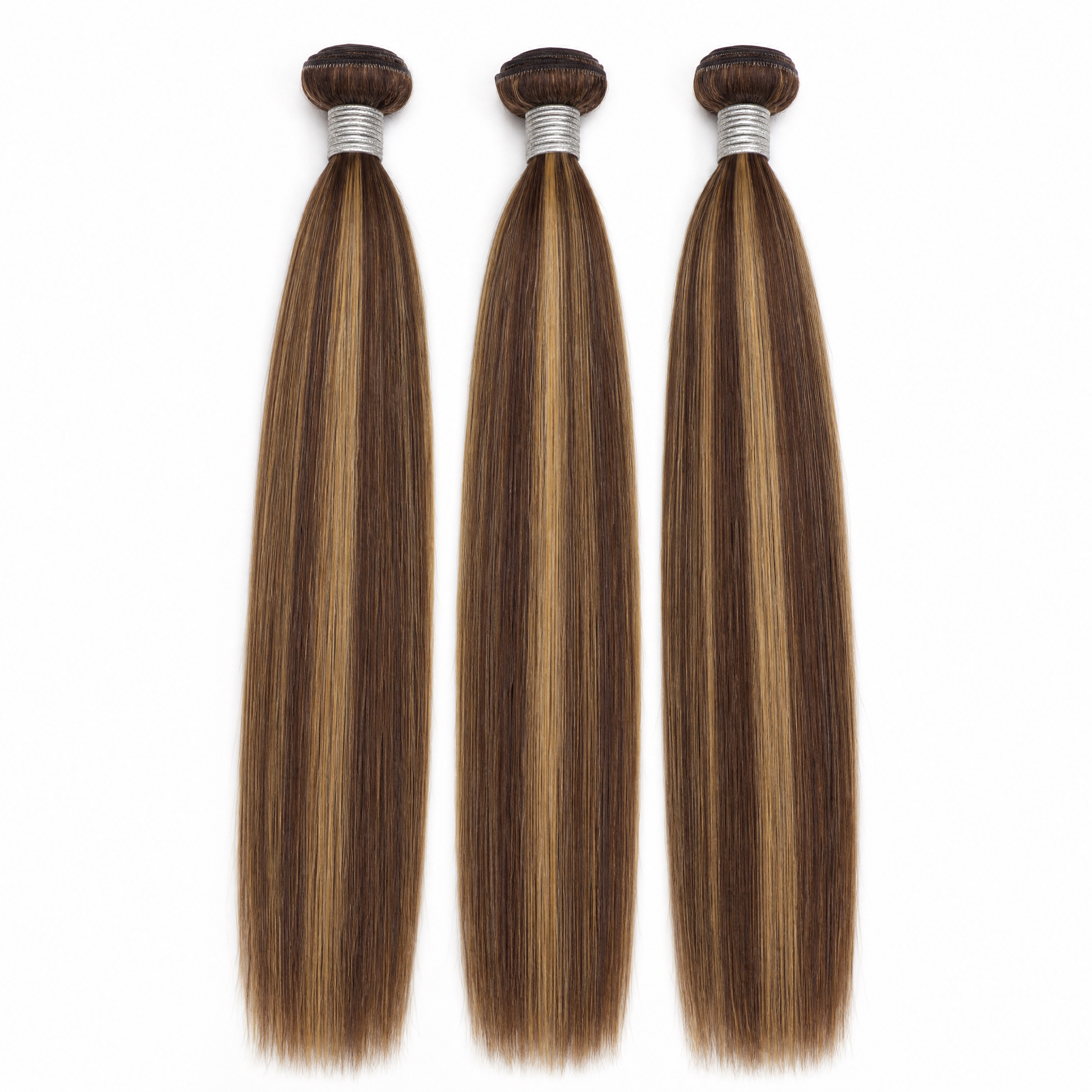 Highlight 4/27/30 Straight Three Hair Bundle | 100% Natural Virgin Human Hair