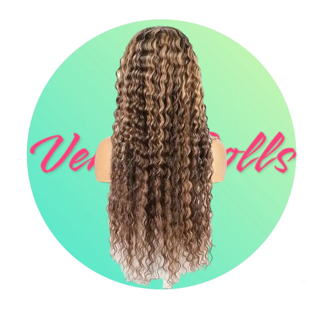 Premium Soft Deep Wave Highlight 13x4 Invisible HD Lace Wig - Premium  from Vera Dolls - Just $149.99! Shop now at VeraDolls