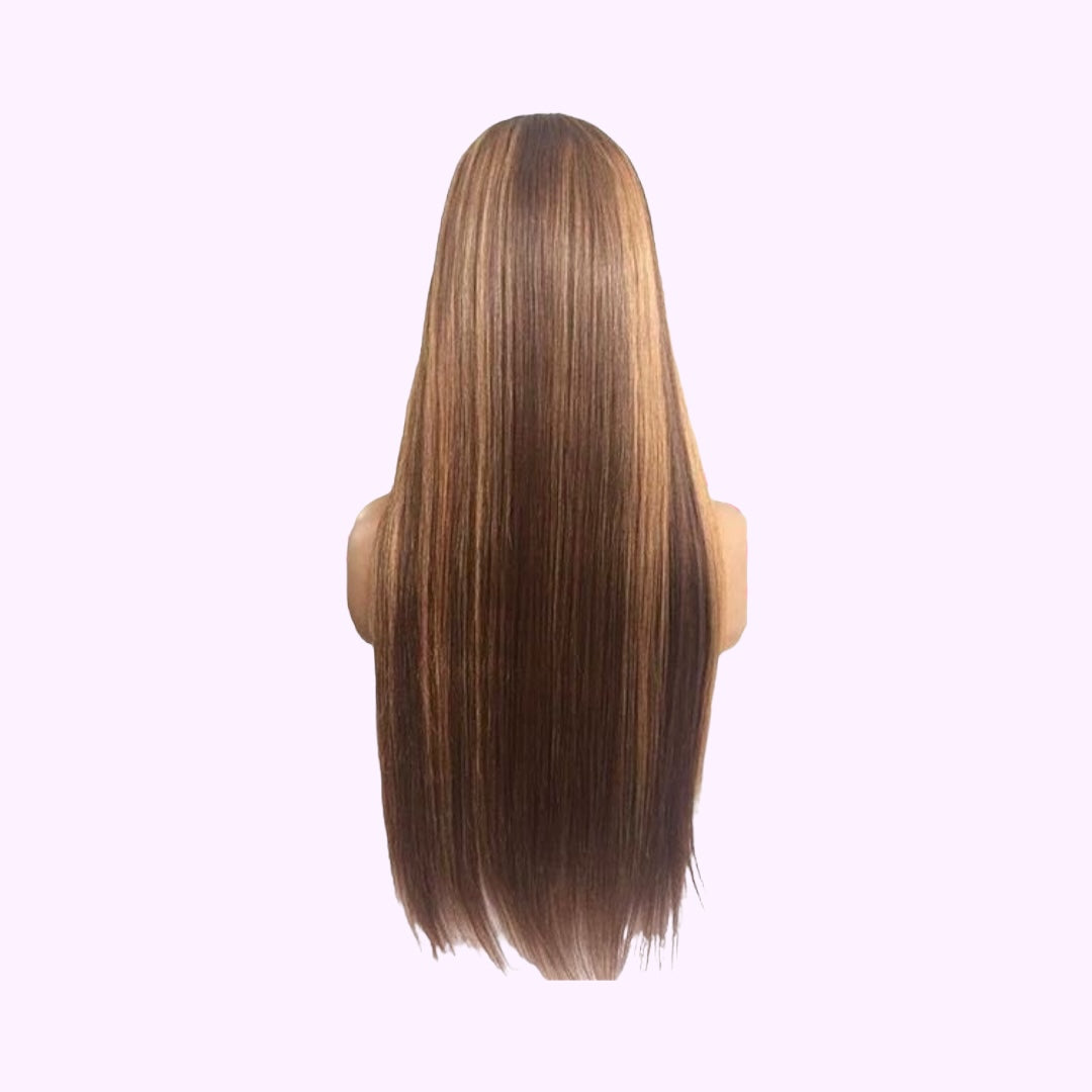Vera Dolls 180% Density | 13x4 Highlight Straight Frontal HD Lace Wig                                            Glueless Free Part Long Wig 100% Human Hair - Premium  from Vera Dolls - Just $149.99! Shop now at VeraDolls