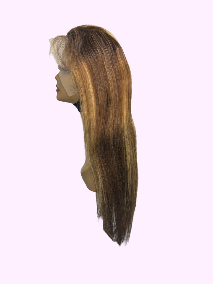 Vera Dolls 180% Density | 13x4 Highlight Straight Frontal HD Lace Wig                                            Glueless Free Part Long Wig 100% Human Hair - Premium  from Vera Dolls - Just $149.99! Shop now at VeraDolls