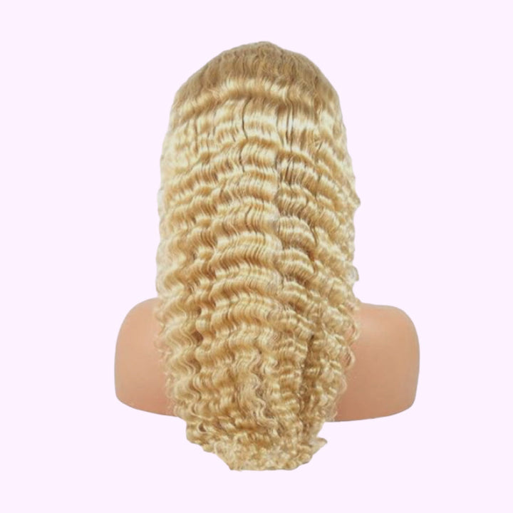 Vera Dolls 180% Density | Blonde 613 13x4 Deep Wave Frontal HD Lace Wig                                            Glueless Free Part Long Wig 100% Human Hair - Premium  from Vera Dolls - Just $139.99! Shop now at VeraDolls