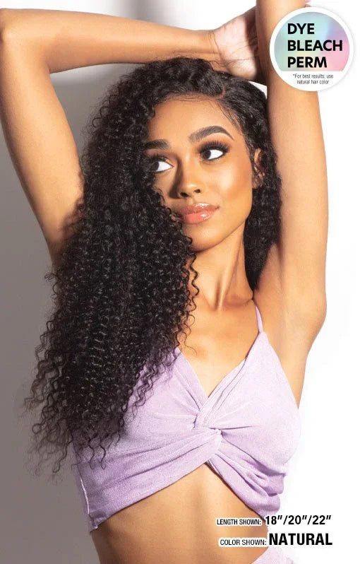 Natural curly human hair wig, 18/20/22 inch lengths, dye bleach perm safe, styled with hands up
