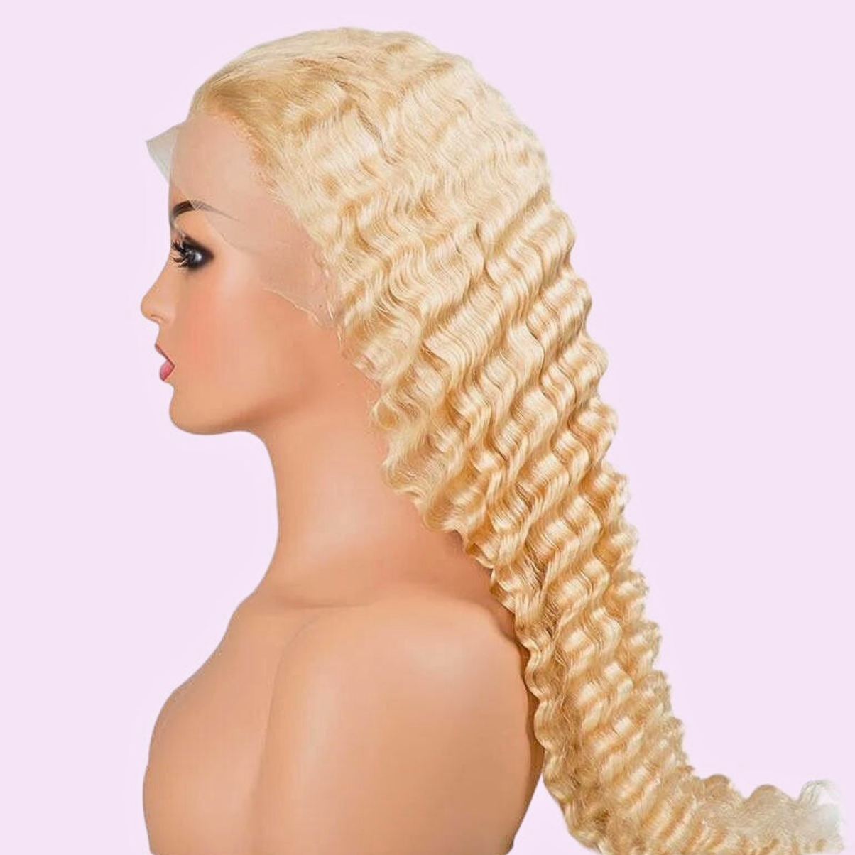 Vera Dolls 180% Density | Blonde 613 13x4 Deep Wave Frontal HD Lace Wig                                            Glueless Free Part Long Wig 100% Human Hair