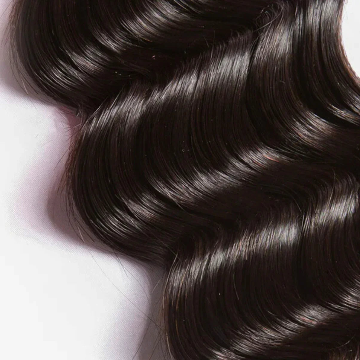 Luxury human hair bundles with natural body waves, premium quality for styling