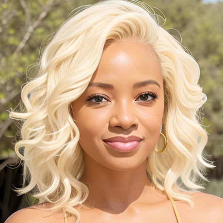 Vera Dolls 180% Density | Blond 613 13x4 Bob Water Wave Frontal HD Lace Wig Glueless Free Part Long Wig 100% Human Hair