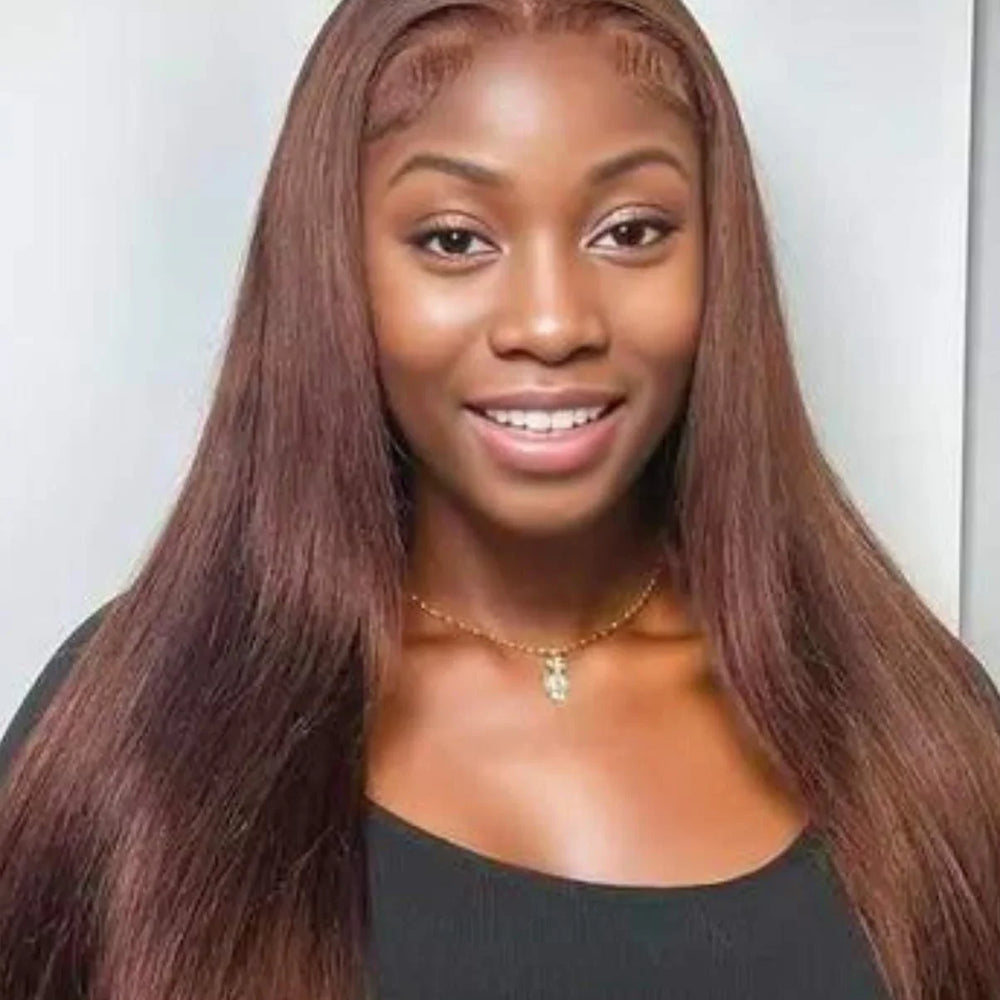15A Grade 13x4 Chocolate Straight Glueless HD Lace Front Wig | 100% Human Hair 180% Density