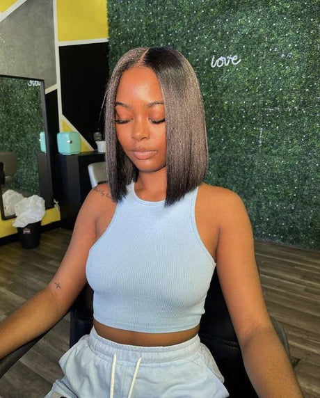 Vera Dolls 180% Density | 13x4 Bob Straight Frontal HD Lace Wig                                            Glueless Free Part Long Wig 100% Human Hair - Premium  from Vera Dolls - Just $89.99! Shop now at VeraDolls