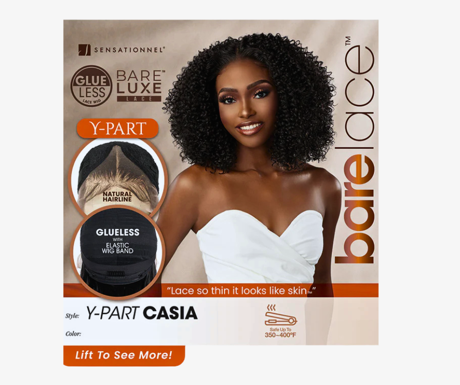 Bare Lace Sensationnel Natural Black Glueless Lace Wig Y-Part Casia