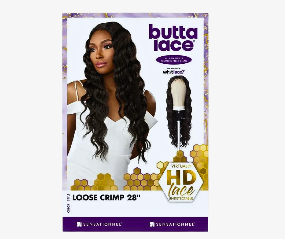 Butta Lace Sensationnel Natural Black HD Lace Loose Crimp 28"