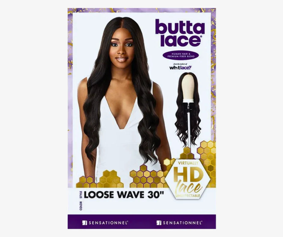 Butta Lace Sensationnel Natural Black HD Lace Loose Wave 30"