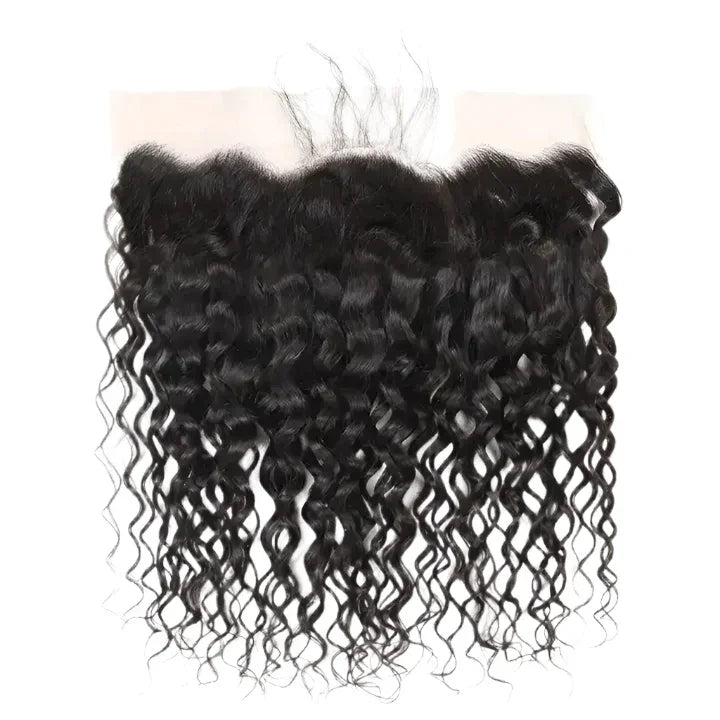 Deep curly human hair lace frontal closure for natural styling