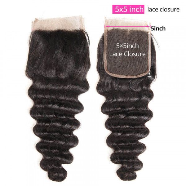 Premium 5x5 Loose Deep Lace Closure | 100% Virgin Human Hair