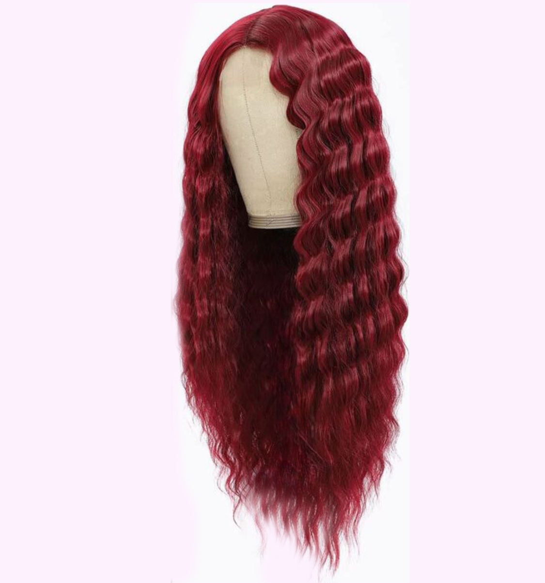 Burgundy Deep Wave Wig | 13x4 Lace Front | Natural Human Hair | Veradolls