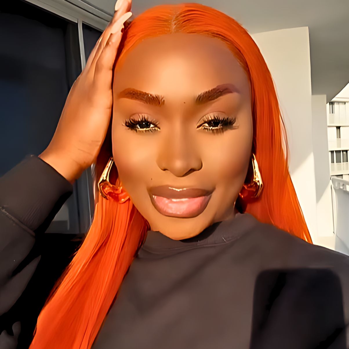 13x4 Burnt Orange Straight Wig | Human Hair Lace Front | Star Dust Collection