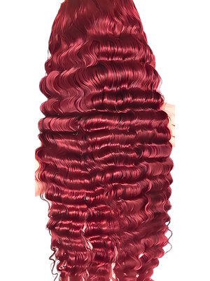 Burgundy Deep Wave Wig | 13x4 Lace Front | Natural Human Hair | Veradolls