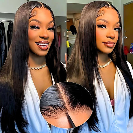 Vera Dolls 180% Density | 5x5 Straight Long Frontal HD Lace Wig Glueless Free Part Long Wig 100% Human Hair