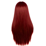 Straight 15A Transparent 13x4 Full Frontal 180 Density Dark Red Brown