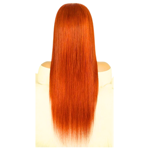 13x4 Burnt Orange Straight Wig | Human Hair Lace Front | Star Dust Collection