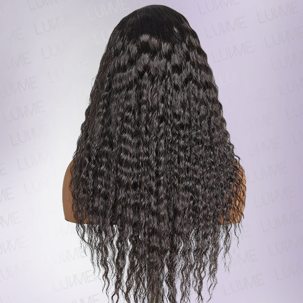 Boho-Chic | Natural Black Flowy Bohemian Curly 13x4 Frontal Lace C Part Long Wig 100% Human Hair