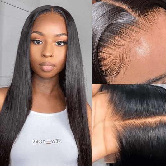 Silky Straight Glueless 5x5 Closure Undetectable HD Lace Long Wig 100% Human Hair