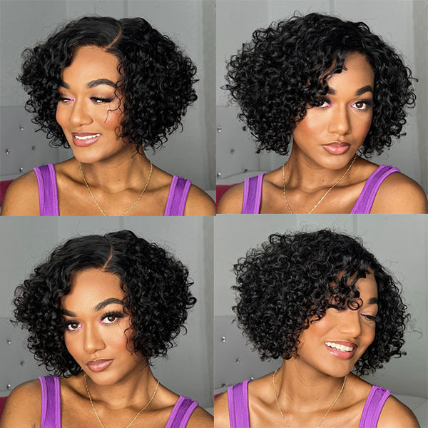 Short Cut Deep wave | Glueless Curly Lace Wig