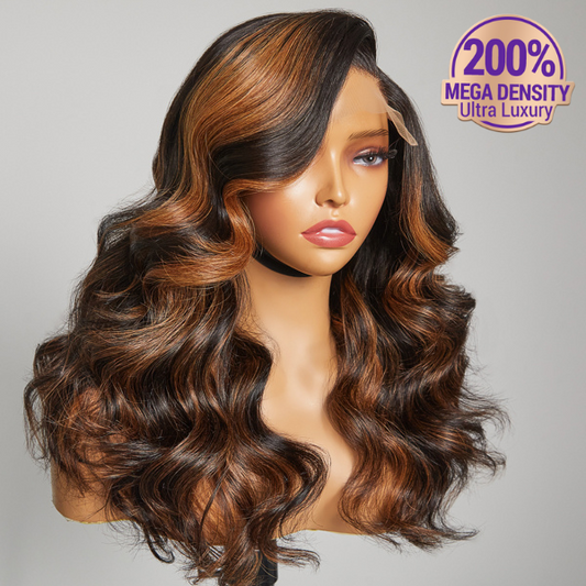 200% Mega Density | Blonde Highlight Loose Wave 5x5 Closure HD Lace Glueless Side Part Long Wig 100% Human Hair