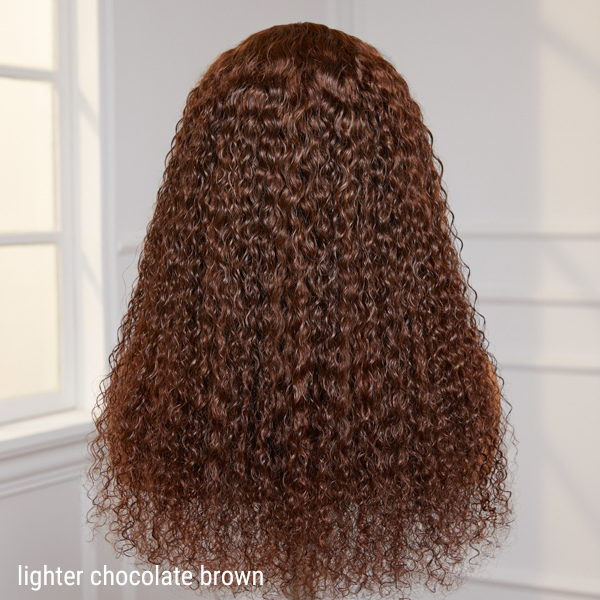Chocolate Brown Long Curly 5x5 Closure wig | Glueless wear