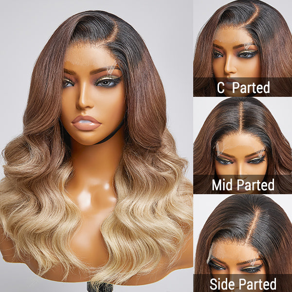 Brown Blonde Ombre Body Wave 5x5 Closure | HD Lace Glueless