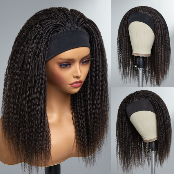 Vera Dolls TWIST | Throw On & Go Dreadlock Style Glueless Long Headband Wig 100% Human Hair (Get Free Trendy Headbands)
