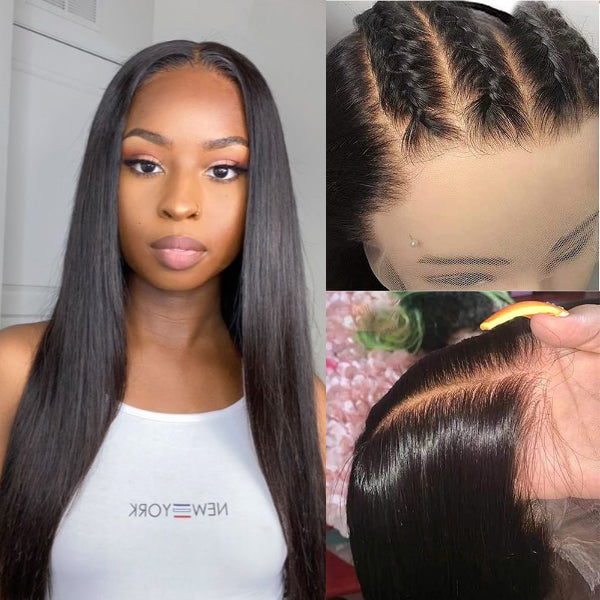 Silky Straight 13x4 Frontal Undetectable HD Lace Long Wig 100% Human Hair