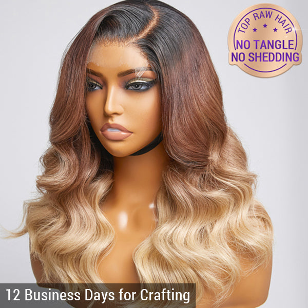 Brown Blonde Ombre Body Wave 5x5 Closure | HD Lace Glueless