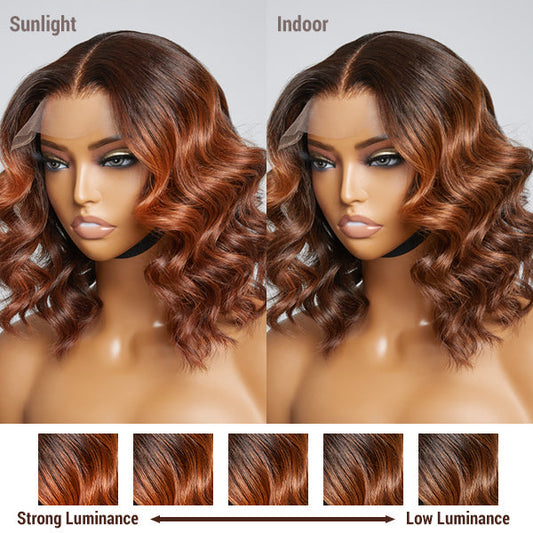 Flash Sale | Elegant Brown Ombre Loose Wave Glueless Minimalist Lace Wig