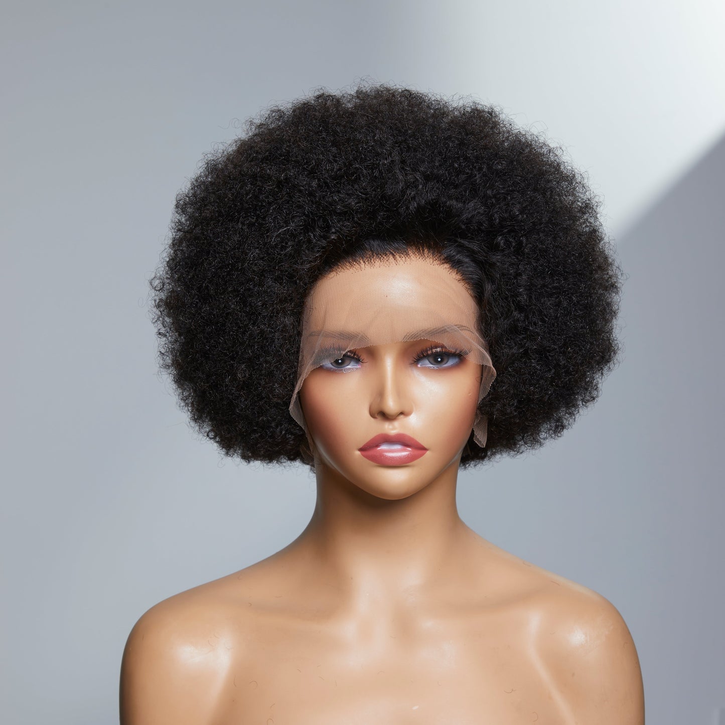 Retro & Vintage | Ultra Natural Afro Curl 5x5 Frontal Lace Short Wig 100% Human Hair